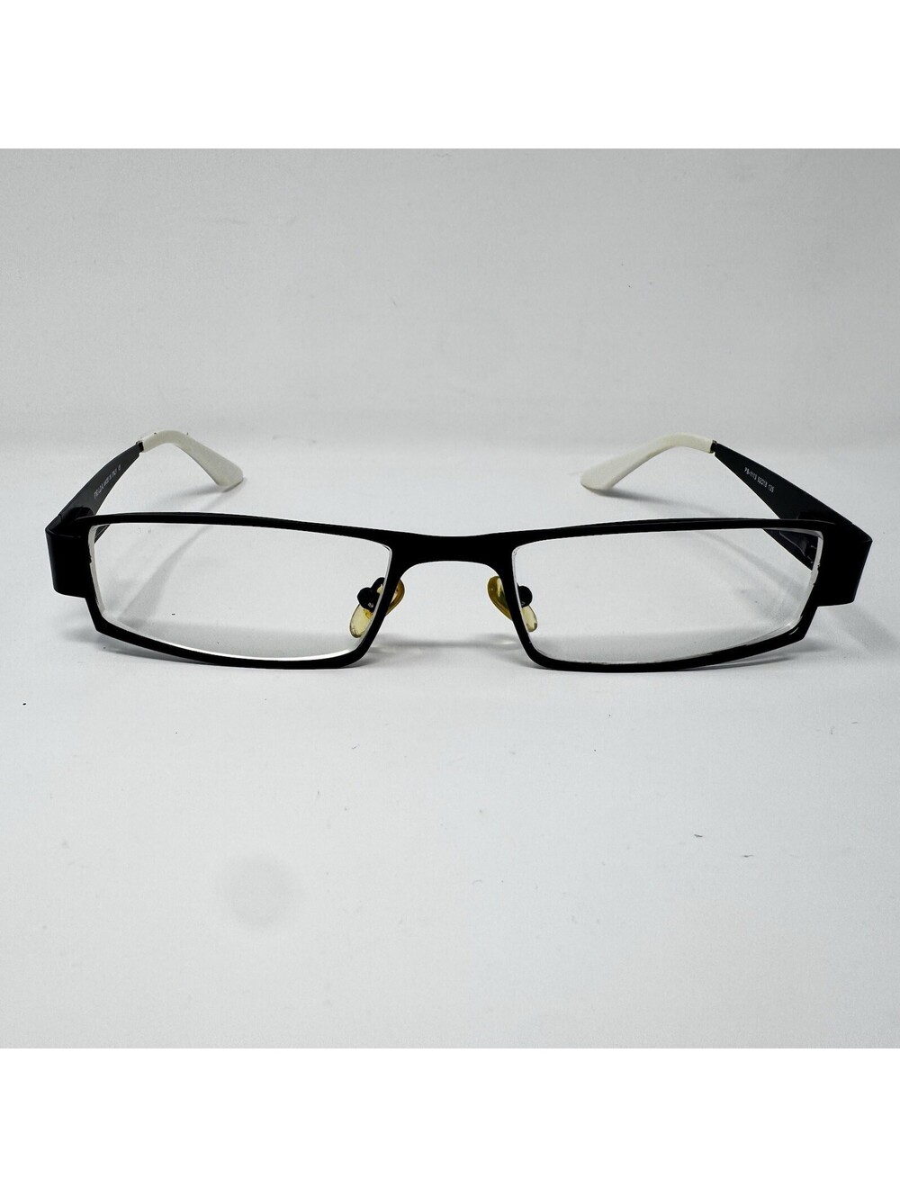 Vintage Prada PB-1113 Black Metal Eyeglass Frames White Tips 52-18-135